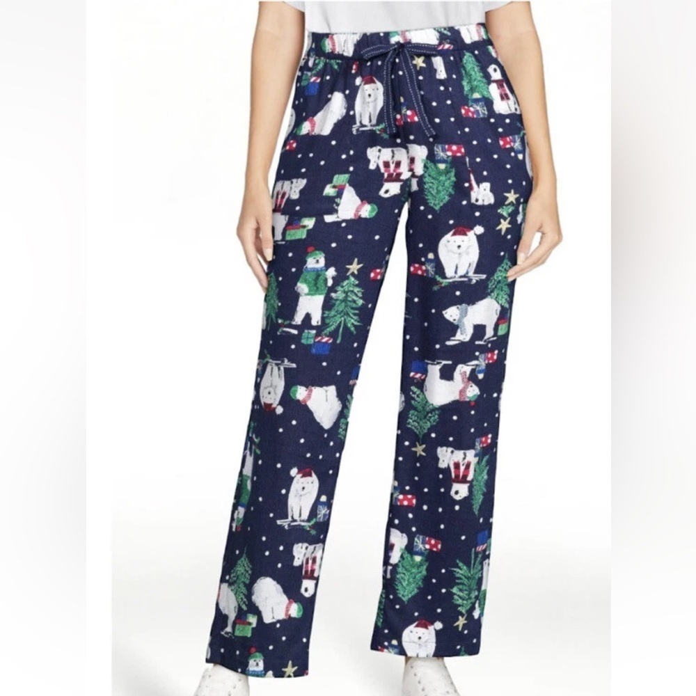 Joyspun Women’s Flannel Pull On Pants Polar Bear Print Pajama Pants Size XL NEW